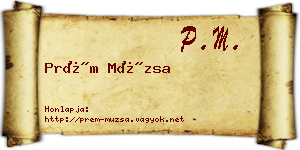Prém Múzsa névjegykártya